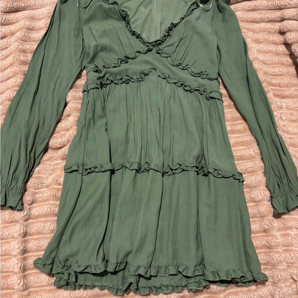 Mi Ami Green Ruffled Dress